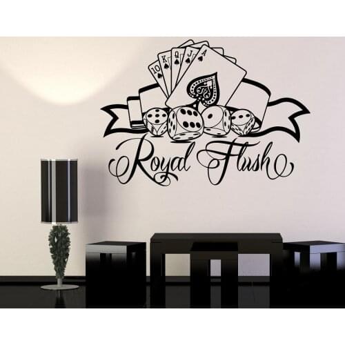 Vinyl wall applique casino logo card poker game opportunity sticker game room boy bedroom home decor wall sticker 2YX5