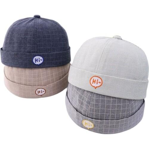 Doitbest Vintage Docker Cap Brimless Hat boy Hip Hop Hat girls Beanie Hats Cotton Retro Adjustable Literary Landlord Sailor Cap