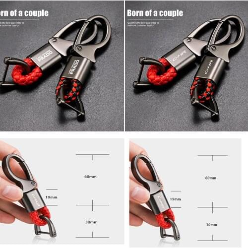 Premium Zinc Alloy Car Keychain Leather Key Ring For Toyota corolla chr prado camry Car Accessories