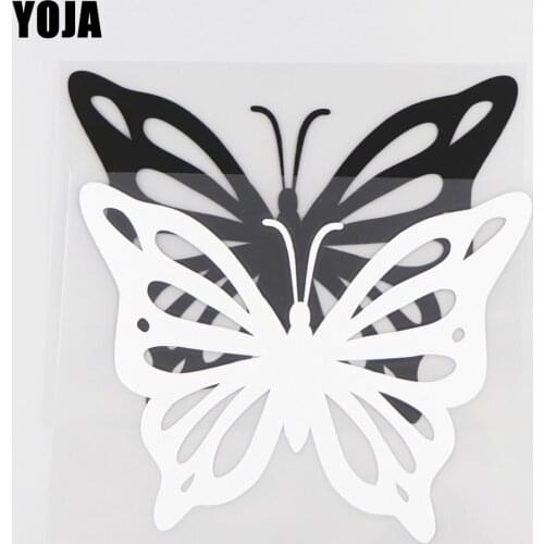 YOJA 14.5×11.1CM Vinyl Decal Handsome Butterfly Cartoon Animals Pattern Car Stickers Black/Silve0r 19C-0164