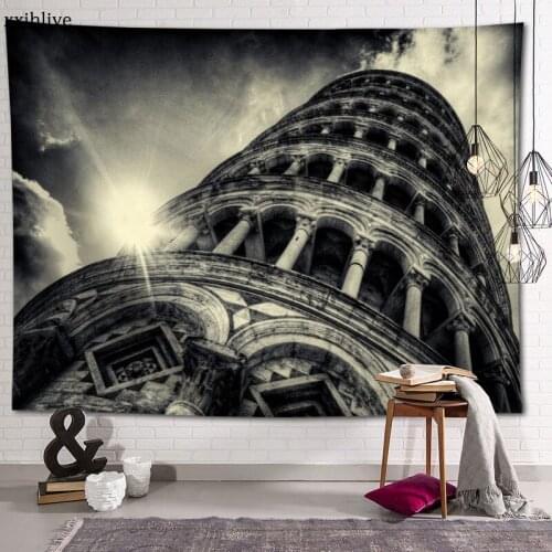 Famous Italian Architecture Leaning Tower Of Pisa Custom HD Tapestry For Carpet Travel Mattress Wall Carpets Art Home Decor