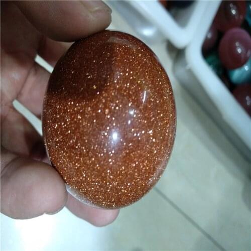 1PC Natural Starlight Golden Sand Stone Ball Quartz Crystal Healing Ball