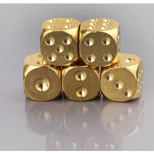 1pc Solid Polished Brass Dice 20mm Metal Cube Copper Poker Bar Board Game Gift