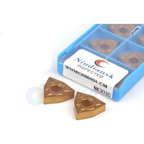 10Pc WNMG080404-CM NK3030 WNMG080408 Carbide Insert CNC Lathe Double Sided Turning Tool Blade High Temperature Resistant Coating