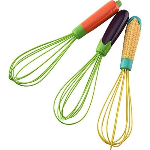 11" Silicone Corn Handle Egg Whisk Manual Balloon Beater Blender Handheld Cream Flour Stirring Mixer Egg Tools Kitchen Gadgets