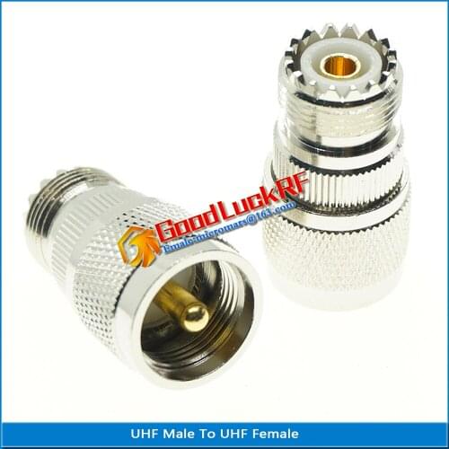 1X Pcs UHF Male To UHF Female PL259 PL-259 SO239 SO-239 Plug Connector Socket Nickel Plated Brass Straight RF Coaxial Adapters