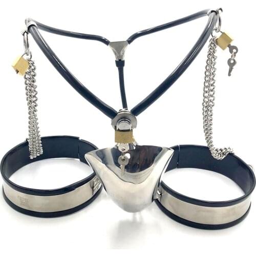 2pcs/set Steel Male Chastity Belt +Thigh Ring Bdsm Bondage Set Chastity Device Cock Cage Cbt Sex Toy For Men Chastity Cage