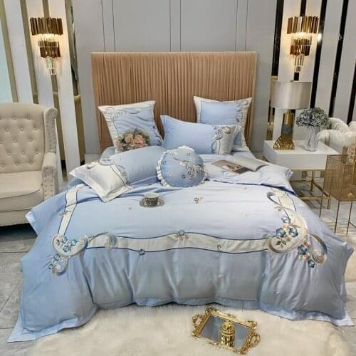 2021 Luxury Egyptian Cotton Set Embroidery Bedding Sets Queen Size 4/7pcs Bed Sheet Duvet Cover Sets