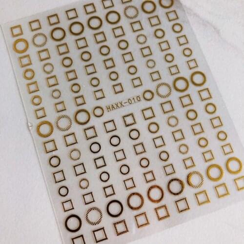 3D Nail Sticker Decals Square circle Design Nail Art Decorations Stickers Sliders Manicure Accessories Nails Decoraciones HL191