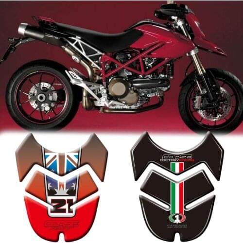 Motorcycle 3D Fuel Tank Pad Protective Stickers Decals For Ducati Hypermotard 796 1100 2007-2012