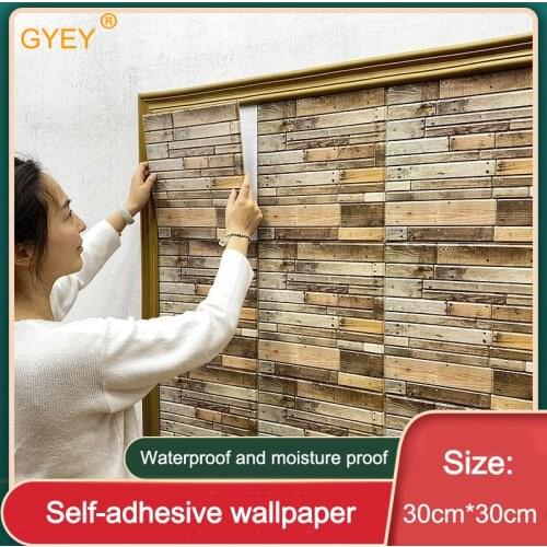 3D Self-adhesive Wall Sticker Wallpaper Self-adhesive Waterproof TV Background Wall Brick Pattern Living Room Kitchen Bathroom