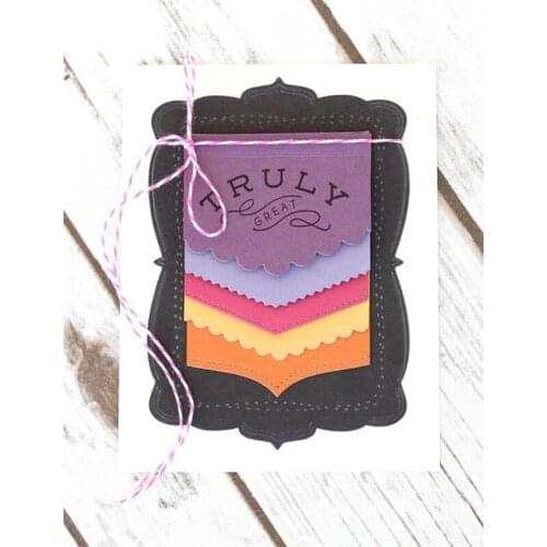 5PCS Lace Edge Frame Metal Cutting Dies Stencils For DIY Scrapbooking Decorative Embossing Suit Paper Cards Die Cutting Template