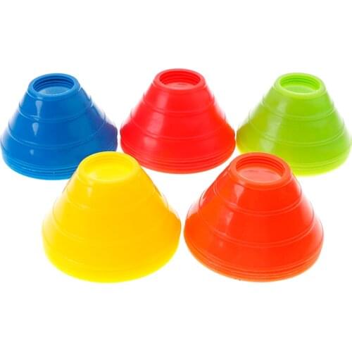 5pcs/set Soccer Training Sign Dish Pressure Resistant Cones Marker Discs Marker Bucket Sports Accessories