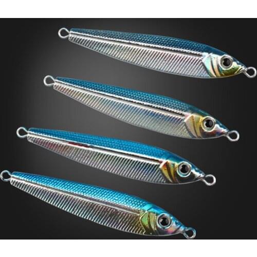 5PCS Deep sea Jigging Blue Slow Jig Fishing Ocean Boat Rock Beach Jigbait Spoon Lure Hook baits 60g