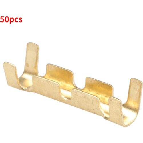50pcs/bag Wire Terminals Brass Wire Connectors Portable Crimp Cable Terminals For Car Motorbike U-shaped Terminal Tab