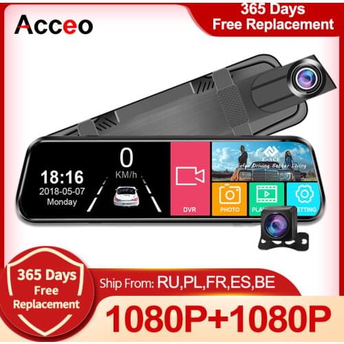E-ACE A20L Car Dvr 11.66 Inch Touch Screen Dash Cam Dual Lens Auto Registrar Stream Mirror Support RearView Camera night vision