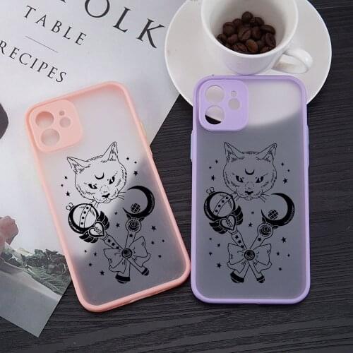 Witchcraft Black Cat Stars Moon Phone Case for iPhone 11 12 Mini Pro X XS XR Max 6 6S 7 8 Plus SE 2020 Bohemia Back Cover