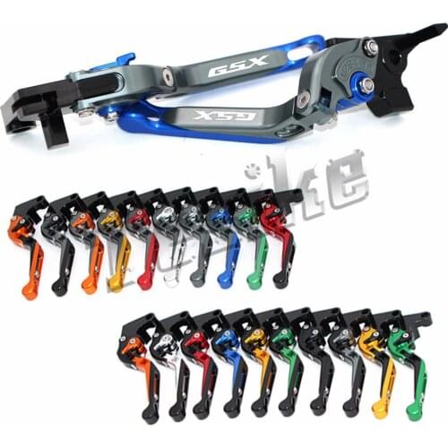 CNC Brake Clutch Levers Motorcycle For Suzuki GSXR600 GSX-R 600 2011 2012 2013 2014 2015 2016 Foldable Extendable Logo (GSX)