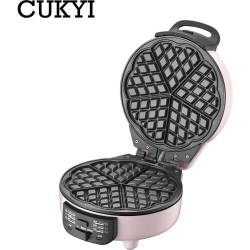 CUKYI Mini electric Waffles Maker Frying Tray Donut Machine Household Cake Machine Breakfast Muffin Machine 3 Baking Pan