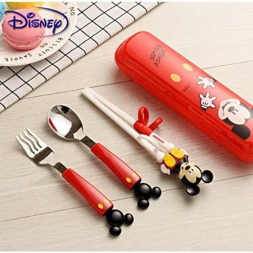 Disney Childrens Chopsticks Training Chopsticks Baby Learning Practice Chopsticks Baby Auxiliary Spoon Fork Cutlery Set