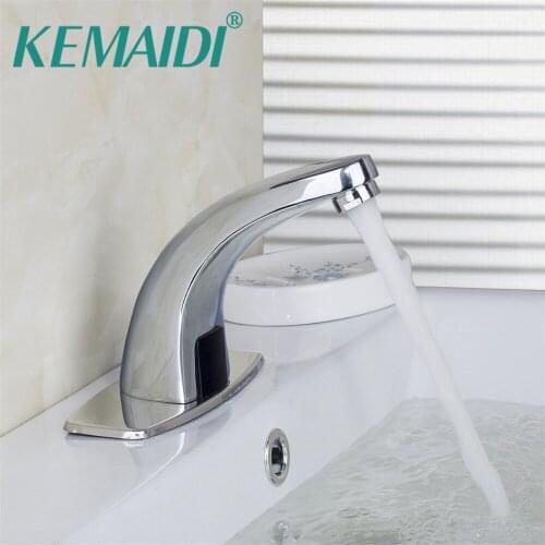 KEMAIDI Automatic Faucet Hand Touch Free Sensor Bathroom Sink Tap Automatic Electronic Mixer Sensor Tap Deck Mounted Faucets