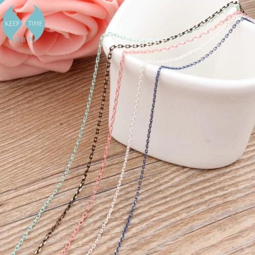 Ritoule Korean jewelry chain candy color fine chain flat O word DIY handmade jewelry accessories chain necklace material 100cm