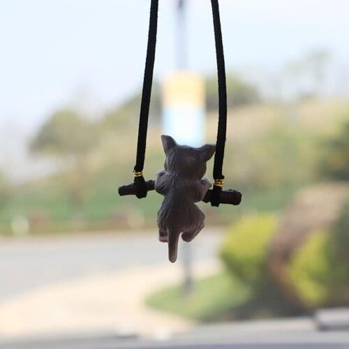 Cute Anime Cat Hanging Pendant With Swing Auto Rearview Mirror Pendant Auto Decoraction Ornaments Car Accessorie