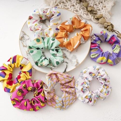 Cute Cartoon Hair Scrunchies Fashion Women Headwear Hair Bands Soft Girls Hair Ties Elastic Ponytail Holders Hair Accessories