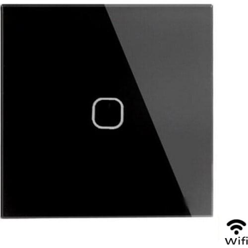 Minitiger EU/UK WIFI Smart Touch Switch APP Wireless Remote Light Wall Switch Crystal Glass Panel Works With Alexa / Google Home