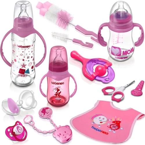 Feeding bottle set for baby - Super baby set consisting of 12 products bib pacifier nail clipper MADE IN TURKEY