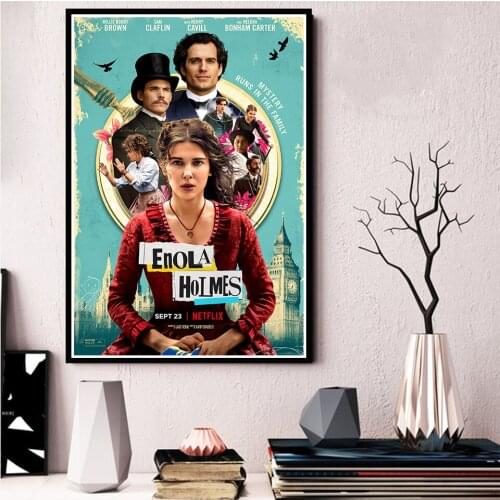 2020 Enola Holmes Wall Posters TV Movie Comedy Art 5D Diamond Painting Full Round Drill Diamond Embroidery Sale Of Rhinestones