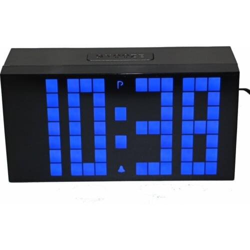Desktop LED Digital Alarm Clock Countdown Timer with Calendar Temperature Large Numbers Easy Read Battery Back up Wall Mountable