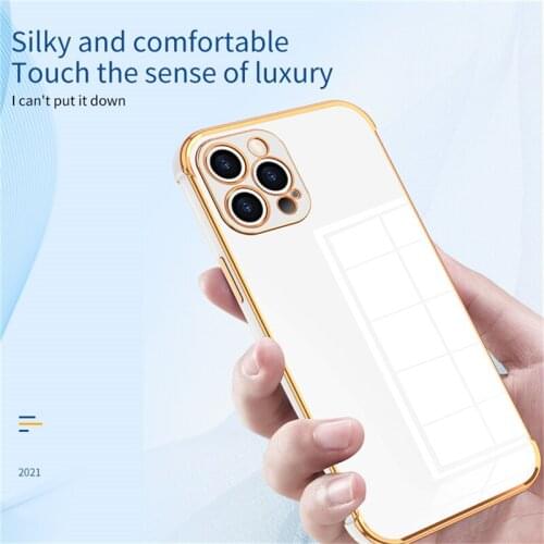 For iPhone 11 6D Solid Color Plating Case For iPhone 12 Pro Max 12 Mini 7 8 Plus X XR XS Max SE 2020 Soft Shockproof Back Cover