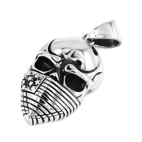 TEXAS Flag Infidel Skull Pendant Stainless Steel Jewelry Vintage American Flag Skull Motor Biker Men Pendant SWP0423