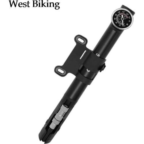 Portable Mini Bicycle Pump, Pump Bike, Bike Pumps with Glueless Puncture Repair , Fits Presta & Schrader for Road, MTB