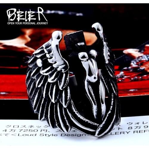 Promotion Express Stainless SteeL Mans Jewelry Naked Angle Ring Cool Vintage BR8-050 US Size