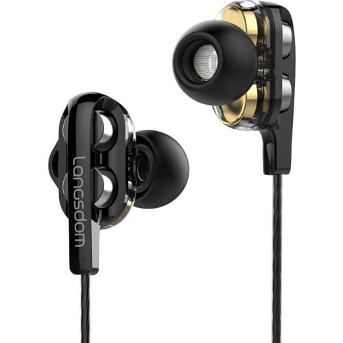 In-ear Earphones Stereo Bass 3.5mm Jack Wired Langsdom D4C Control HiFi Earbuds with HD Mic Headset for Smart Phone for Xiaomi