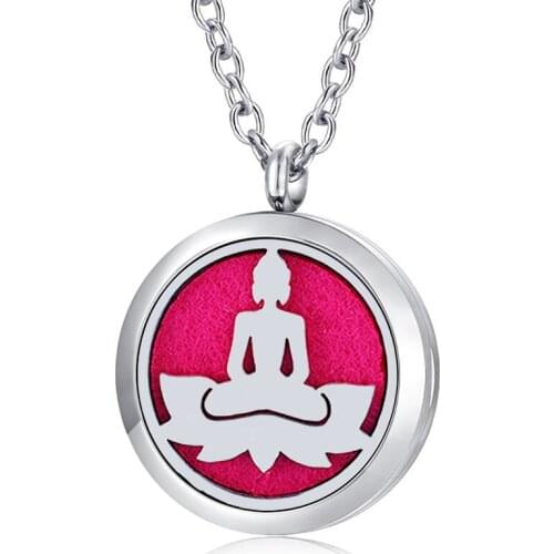 With Chain as Gift! Fashion loccket necklace 316L Stainless Steel Aromatherapy Essential Oil Diffuser pendant Necklace