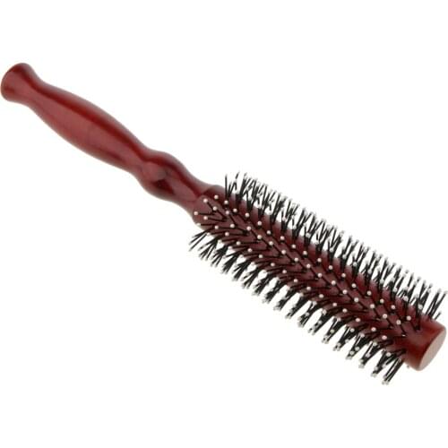 Blesiya Natural Wood Round Barrel Hair Brush Wooden Comb for Hair Styling