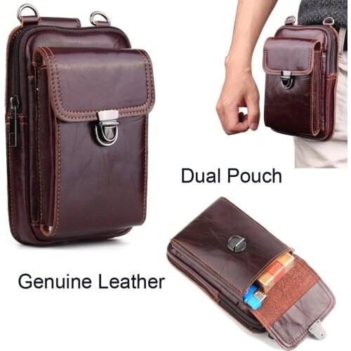 Genuine Leather Pouch Shoulder Belt Phone Case Bags For Galaxy Note8 A8 A8+ (2018) C7 (2017) J7+ C8 J7 Pro Note 7R Xcover 4s