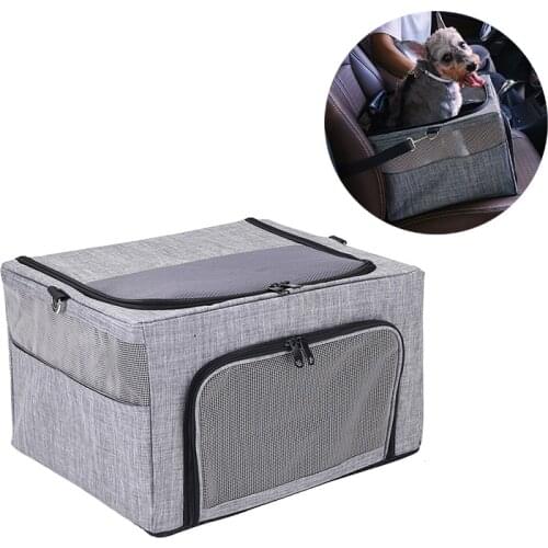 2021 New Pet Dog Car Carrier Seat Bag Basket Folding Hammock Breathable Pet Car Seat Safe Belt Travelling Mesh Dog Accessories