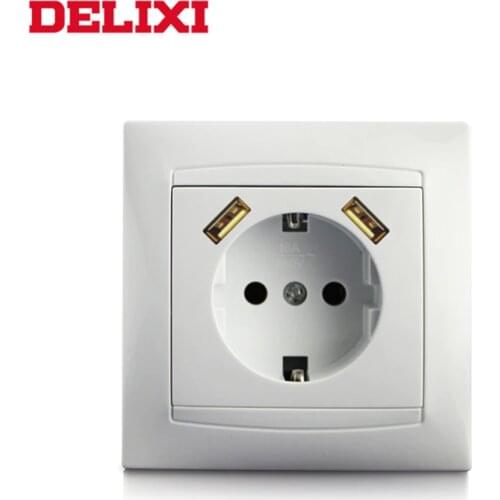 Light switch socket electrical outlet 9206 16a socket wall EU standard delixi wall power switch socket