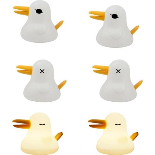 LED Night Light Bird Silicone Night Lights Touch Sensor Bedroom Bedside Lamp 3 Mode Brightness For Kids Baby Nursery Gift