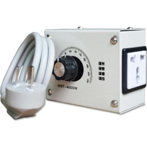 WBT-4000W 220V Controllable Variable Voltage Regulator Light Brightness Temperature Adjustment Fan Speed Motor Electric Dimmer