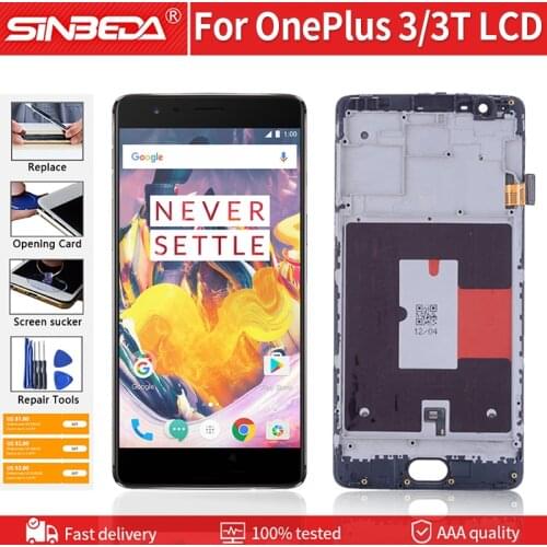5.5" Original For Oneplus 3 3T A3000 A3003 LCD Display Touch Screen With Frame AMOLED Digitizer For Oneplus 3 LCD Display Screen