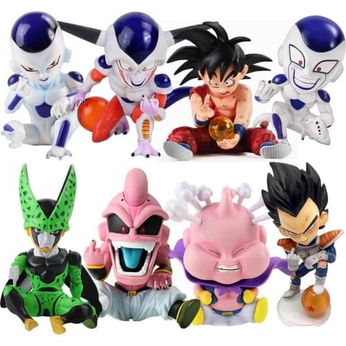 10-15cm Dragon Ball Z Son Goku Majin Frieza Buu Vegeta Cell Fighter Battle Damage Ver. Anime Action Figure Model Toys Kids Gift