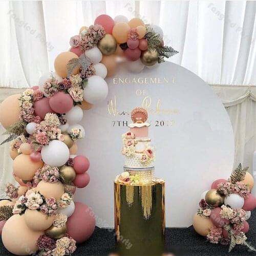 171pcs Cream Peach Dusty Pink Balloon Garland Matte White Gold Baby Shower Balloons Graduation Gender Reveal Birthday Party Kit