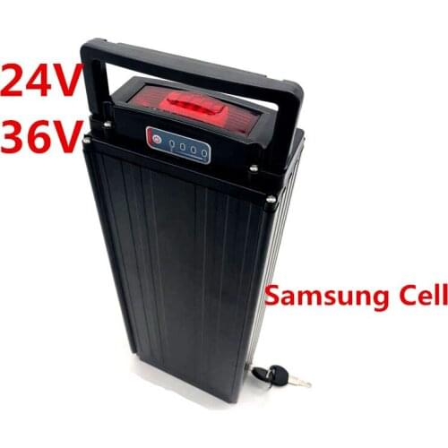 24V 36V eBike rear rack Battery 15Ah 18Ah 20Ah for Samsung Cell with tail light For Bafang 250W 350W 500W Electric Bicycle