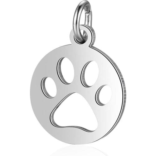 5pcs/Lot Charms Open Claw Round Pendant Stainless Steel Material Diy Necklace Bracelet Jewelry Making