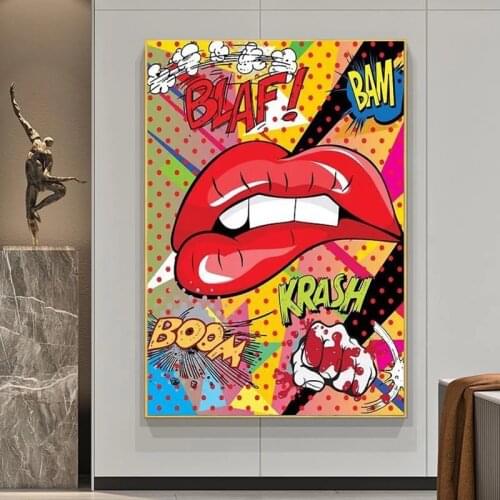5D Diy Diamond Painting Pop Culture Lip Biting Diamond Embroidery Modern Art Mosaic Cross Stitch Kit Home Decoration